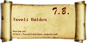 Teveli Balázs névjegykártya